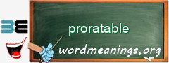 WordMeaning blackboard for proratable